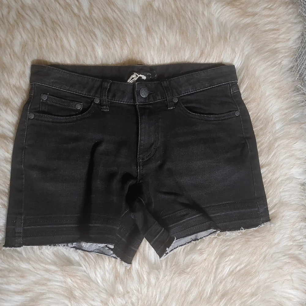 NWT Prana London Jean Shorts Raw Hem Black Sz 4/27